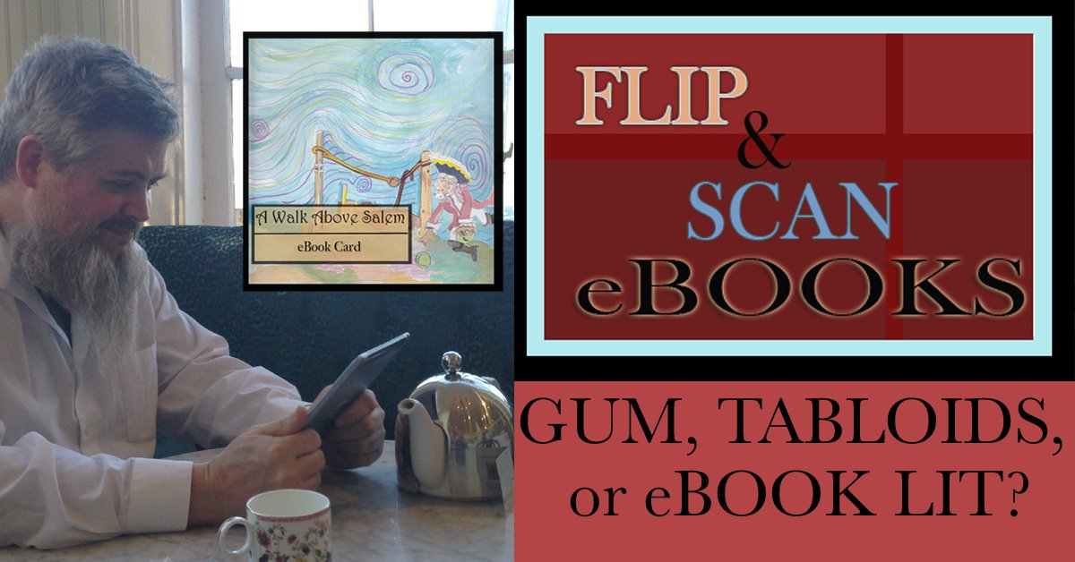 Gum, tabloids, or eLIt ad for Flip and Scan eBook Cards