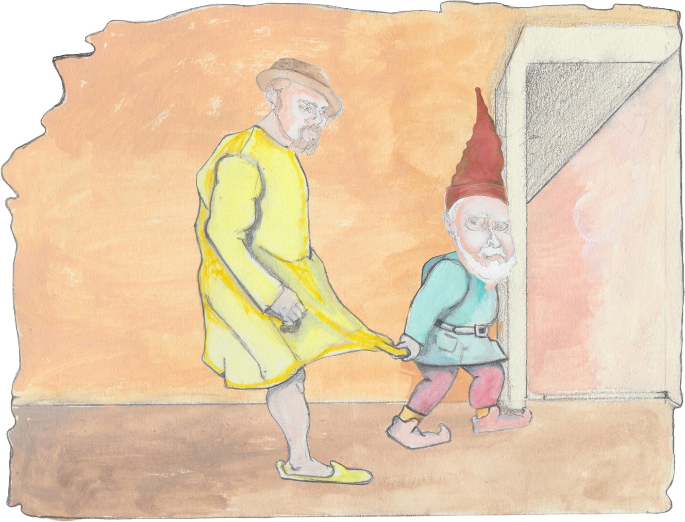 Door Slammer sitting Indian style with soft puppy dog eyes behind his glasses above his Santa beard..