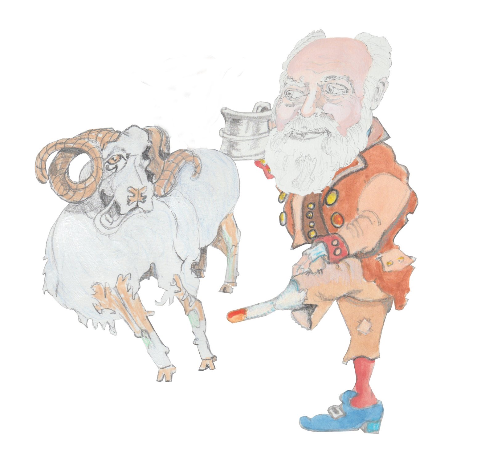 Sheep Lad kicking a lamb.