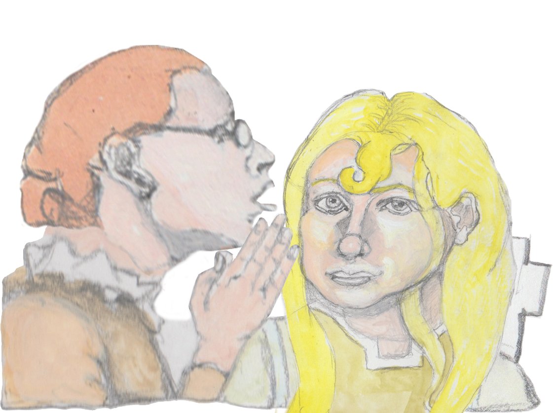 Peggy whispering into Helgi's ear.volution of humans and Trolls chart.