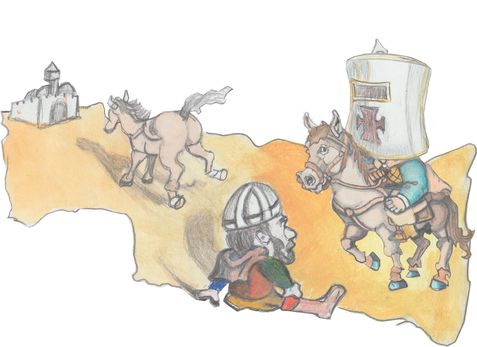 Helgi looking down a Peggy picking comfrey on her knees.