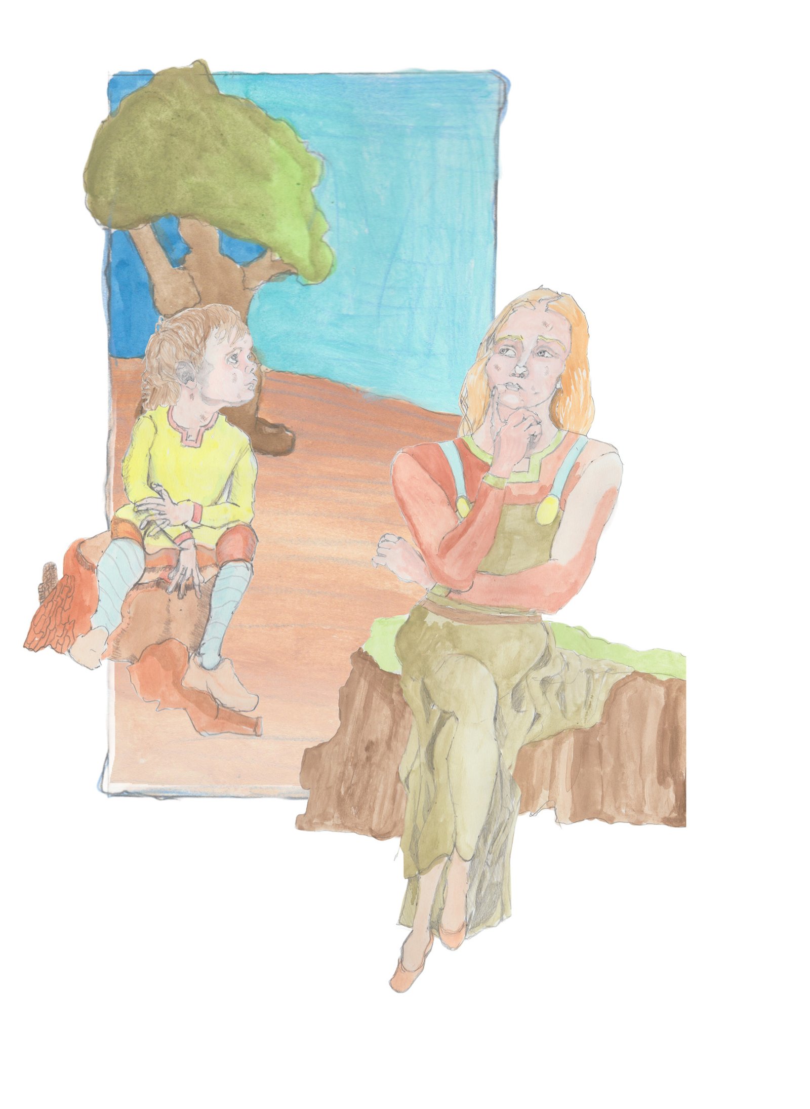 Helgi aghast at Angroboda's dre he i doing a cartwheel in.