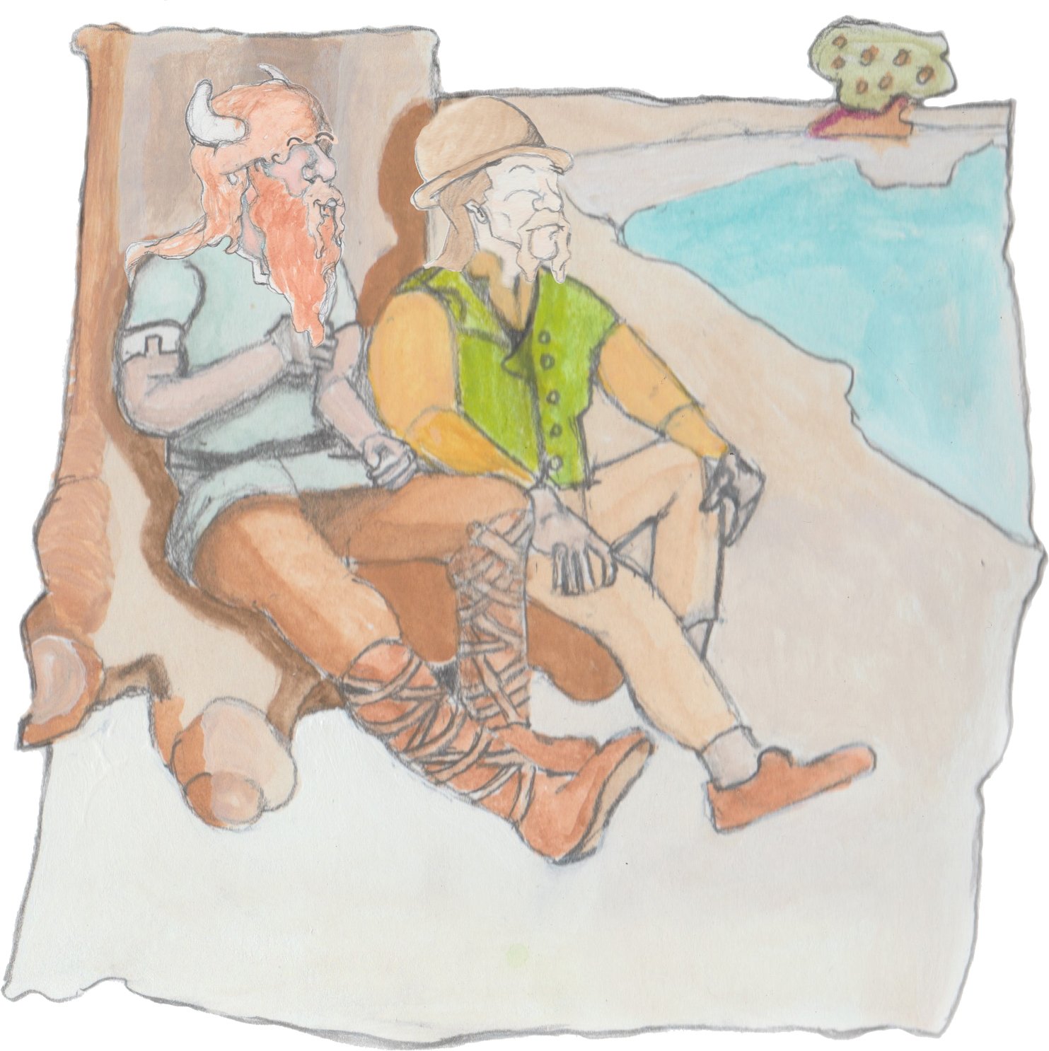 Karl walking in the woods with his fingers in his ears.