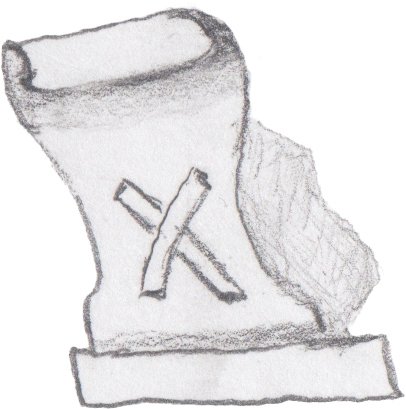 Gebo Rune on parchment scroll.