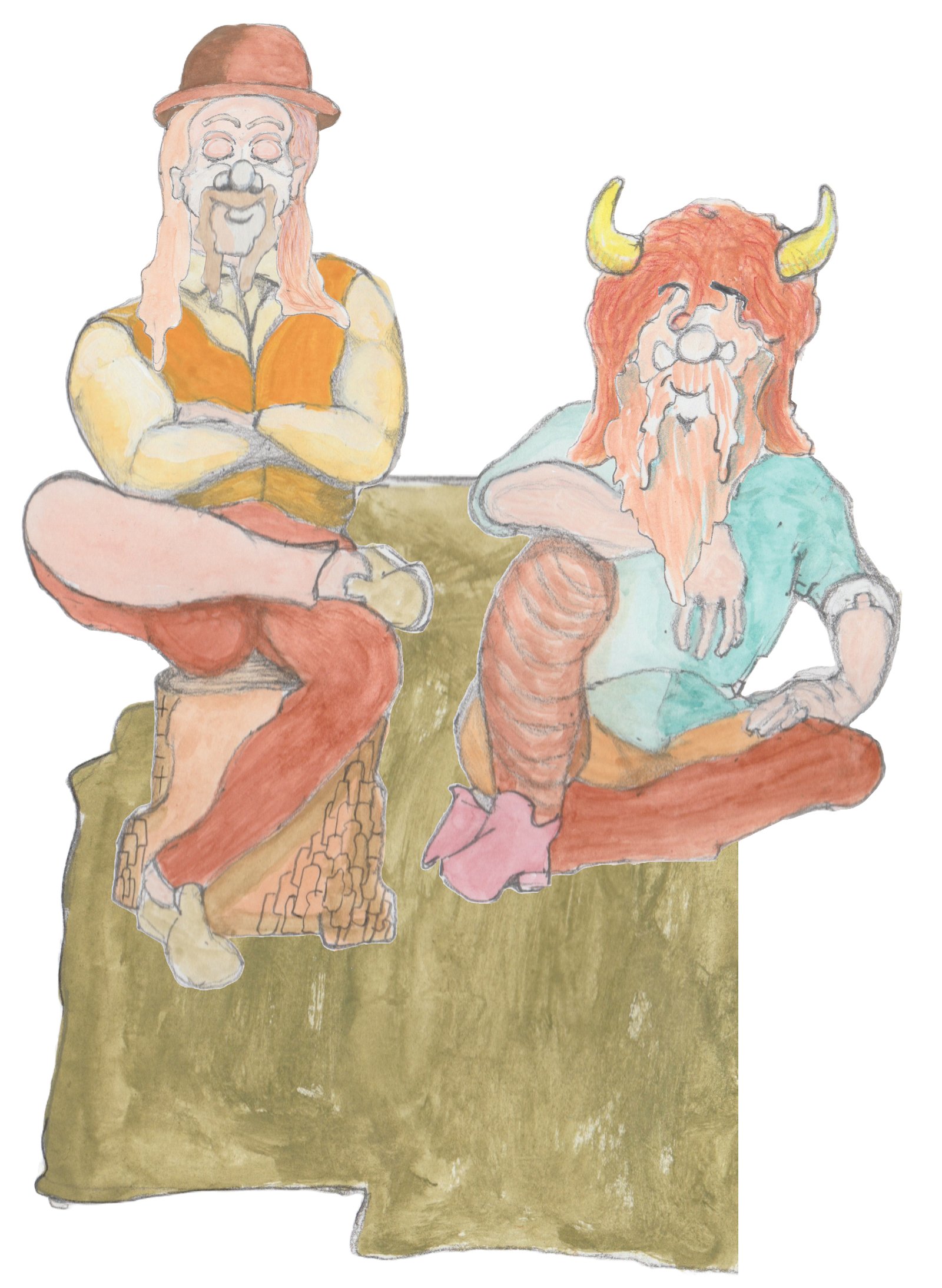 Bjorn and Hulton sitting under the moon.