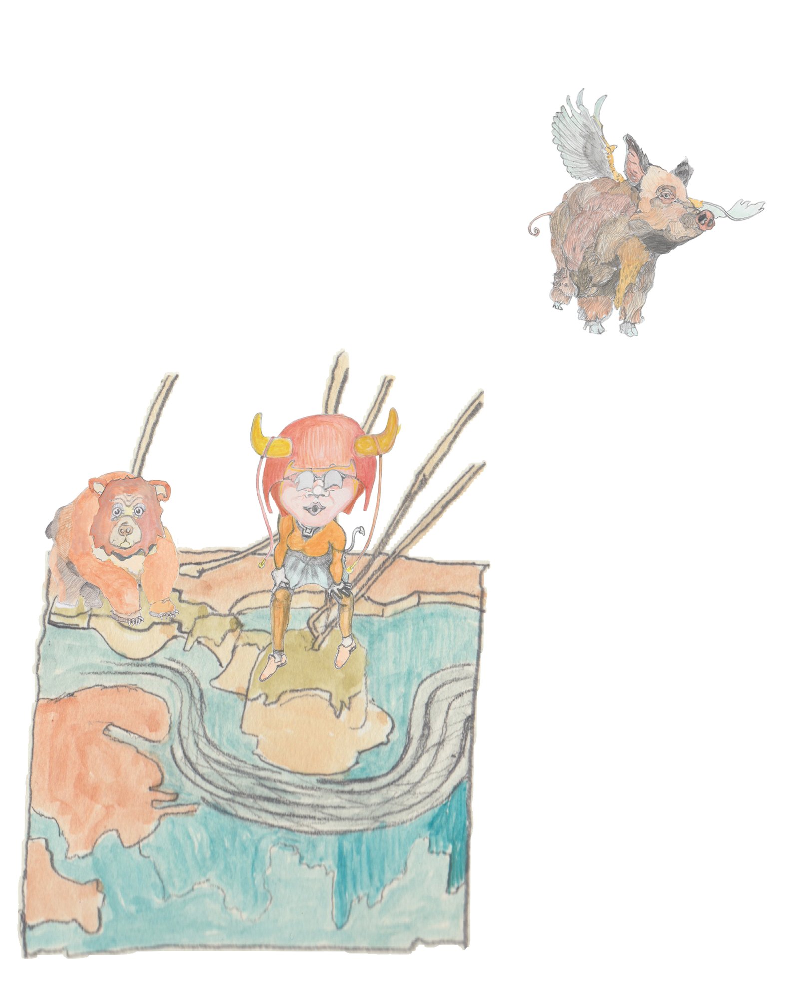 They are walking on hillocks within the swamp.