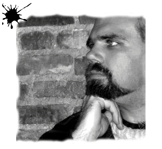 Chris Dowgin profile on brick wall