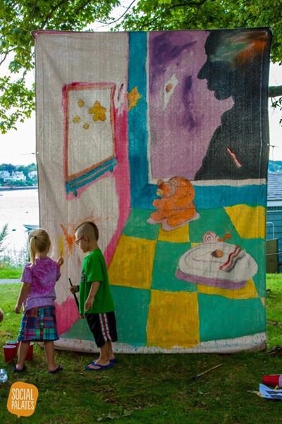 Chris Dowgin painting with kids