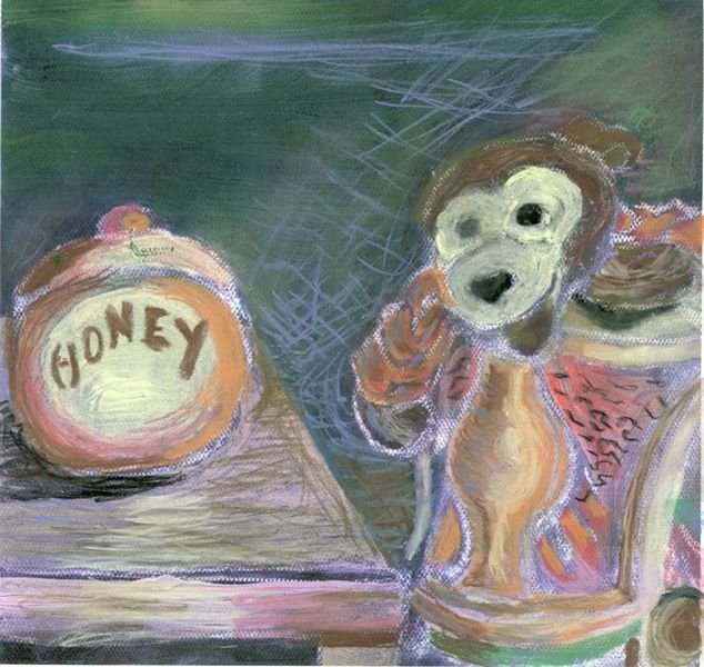 idTeddy Bear and the honey pot