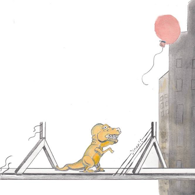 Rt 1 Saugus Dinosaur crossing bridge into Boston