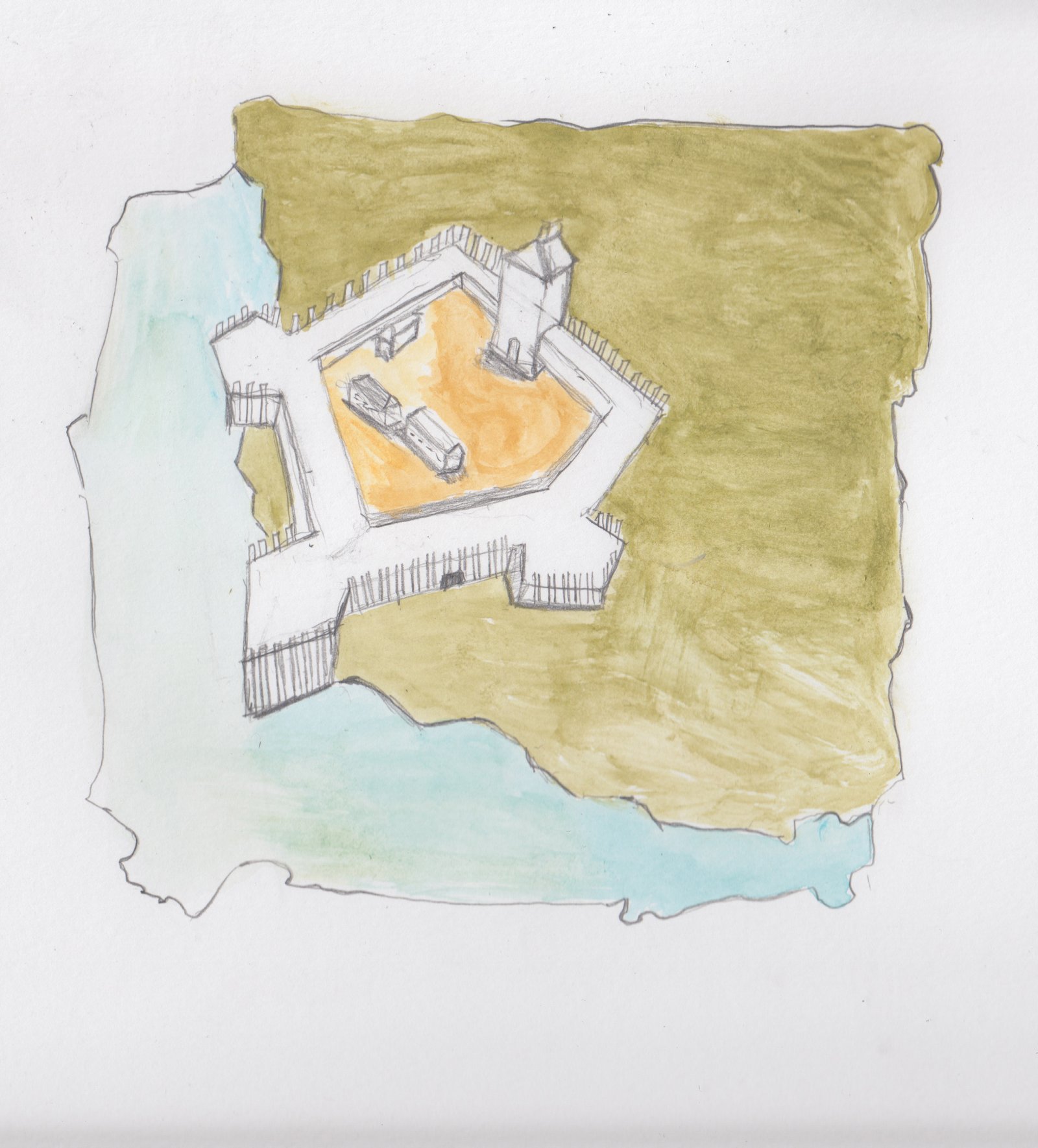 Fort Elfsborg aerial view.