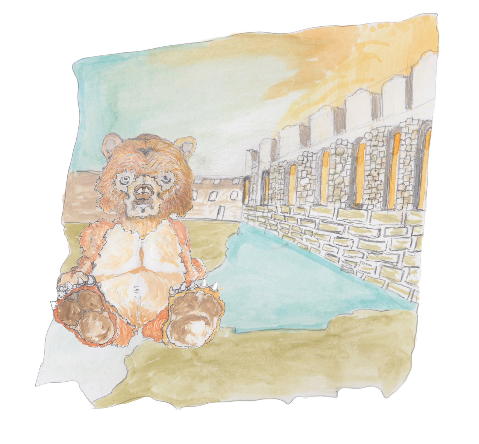 Bosco sitting within Fort Elfsborg.